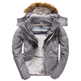 Superdry Fur Hooded Arctic Wind Attacker Light Gery Marl 代購