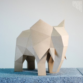 問創設計 DIY手作3D紙模型 禮物 擺飾 小動物系列 - 大象 (4色可選)