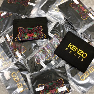 Kenzo 刺繡彩色虎頭🐯字母款 手拿包