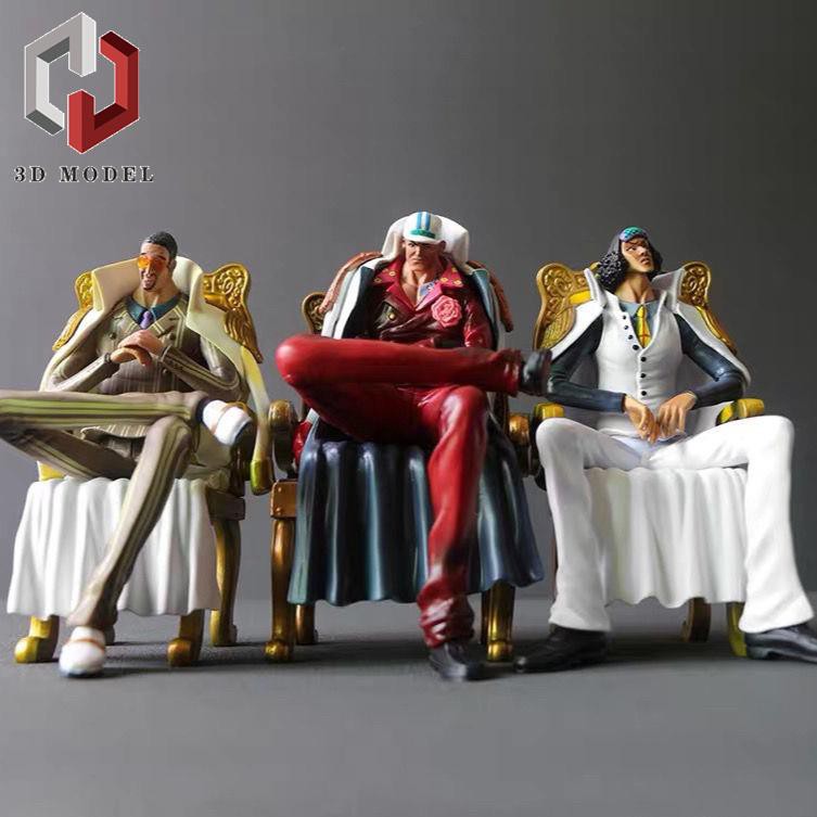 3d Model 海賊王手辦海軍本部三大將坐姿站姿青雉黃猿赤犬盒裝手辦模型擺件 蝦皮購物