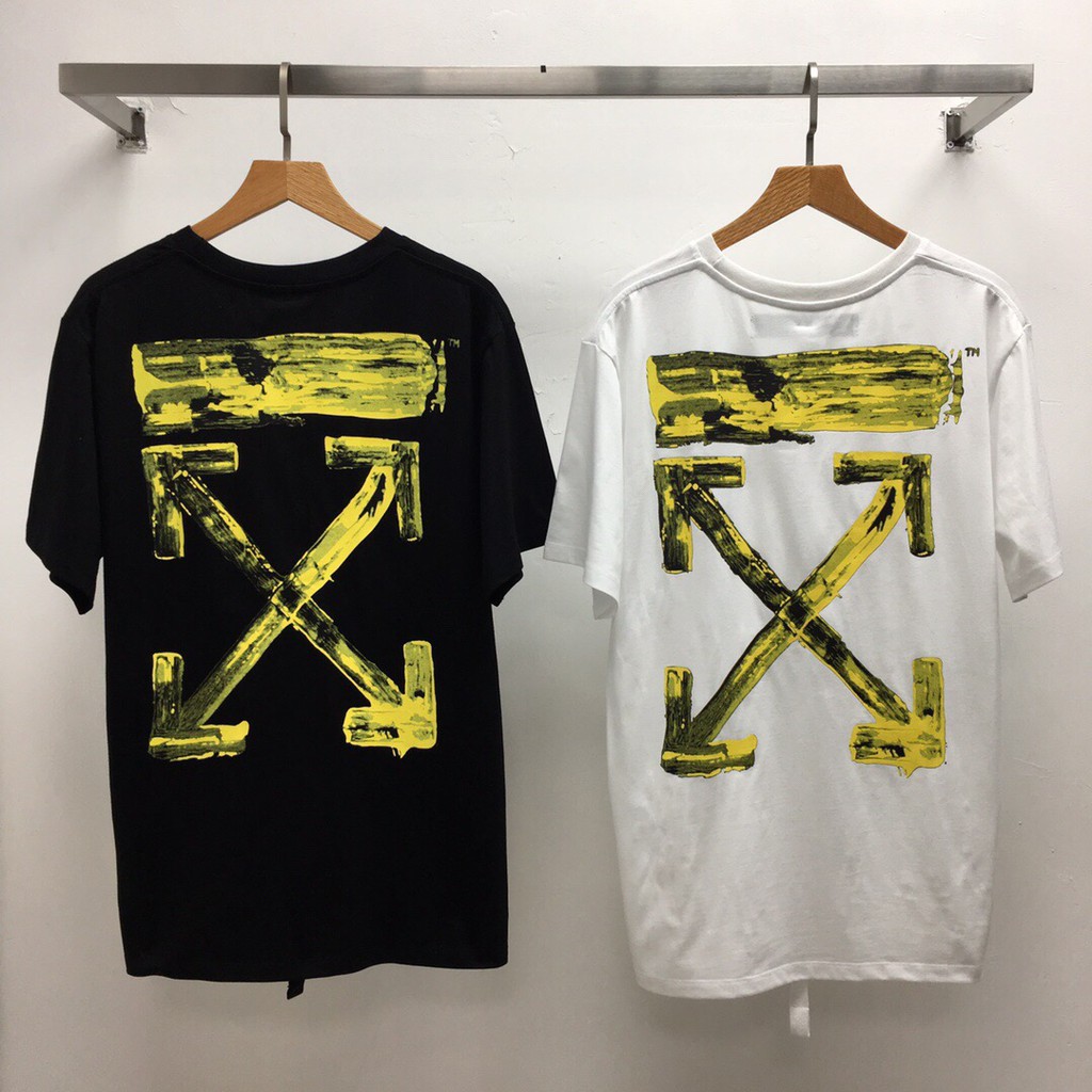 全新正品 2020 OFF-WHITE 黃色漆重染油漆 X 短袖T