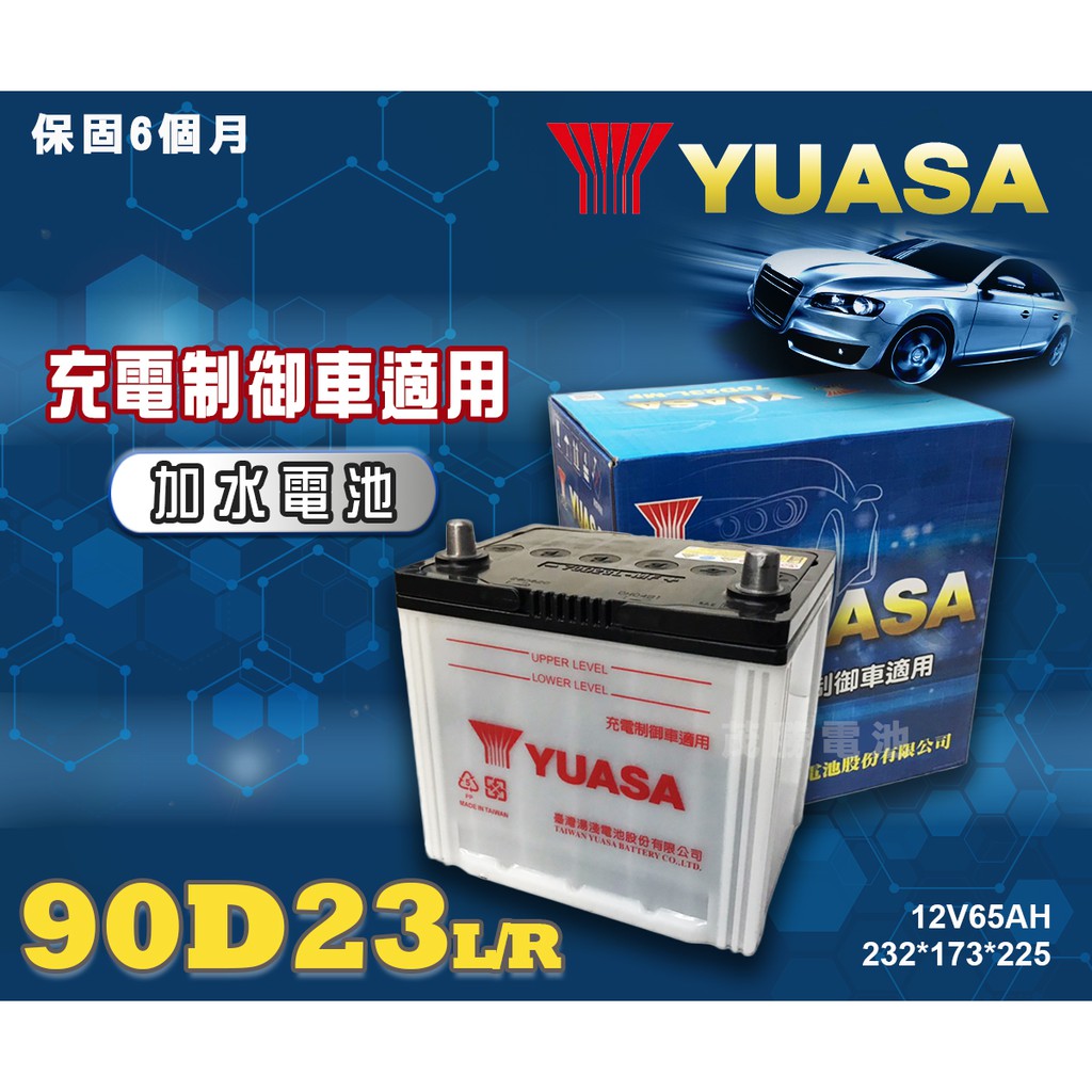 【茂勝電池】YUASA 湯淺 90D23L 90D23R 日規 加水 汽車電瓶(75D23 加強版) Zinger 適用