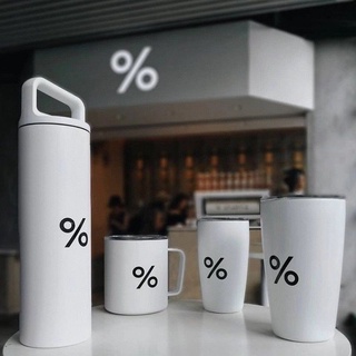 現貨阿拉比卡Arabica聯名MIIR帶蓋%百分號咖啡杯馬克杯隨行保溫杯 冰霸杯 環保杯 不鏽鋼保溫杯 隨行杯