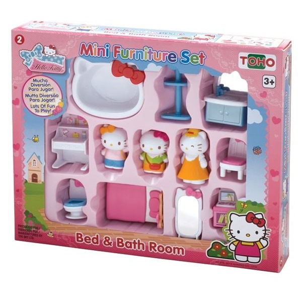 Hello Kitty KT迷你家具組--臥室與衛浴