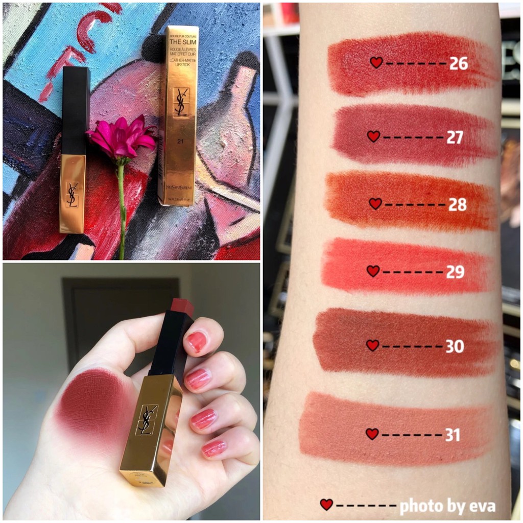 沐媽 30 26 27 28 新色ysl 奢華緞面絲絨唇膏23 9 11 21聖羅蘭小金條細管口紅唇膏 蝦皮購物