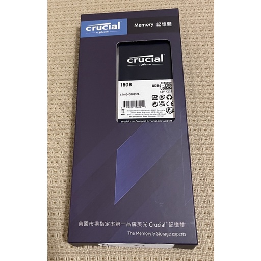 Micron Crucial 美光 DDR4 3200 16G 桌上型記憶體