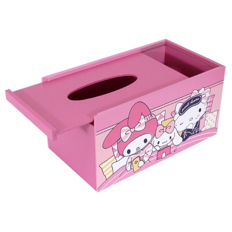 優惠價【羅曼蒂克專賣店】正版 木製 Hello Kitty 面紙盒-綜合款 桌上收納盒 SY-1001