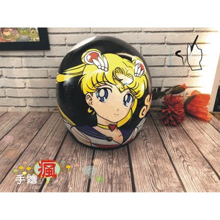 手繪瘋 [手繪 美少女戰士 月光仙子 小兔 暗夜款 表面上銀蔥粉 安全帽 手工 禮物 生日 情人節 彩繪 客製化 客訂
