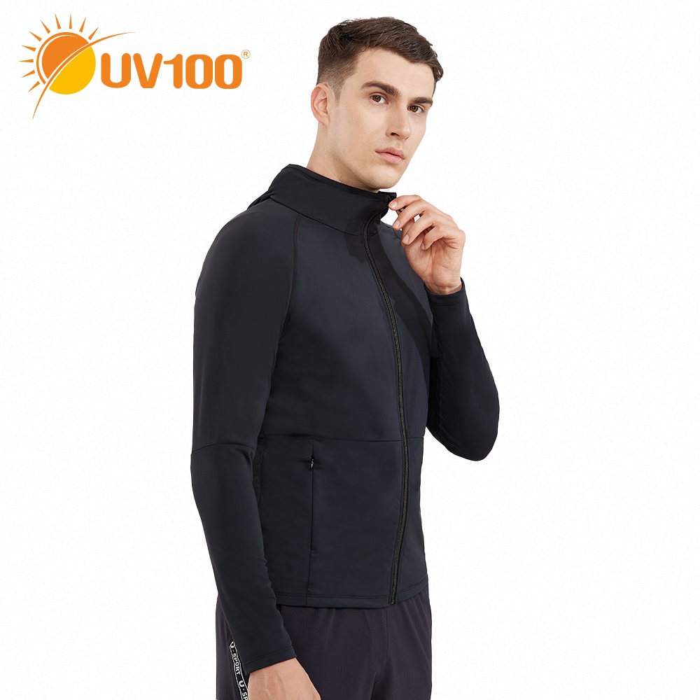 【UV100】防曬 抗UV-冰感合身連帽戲水外套-男(AA22031)