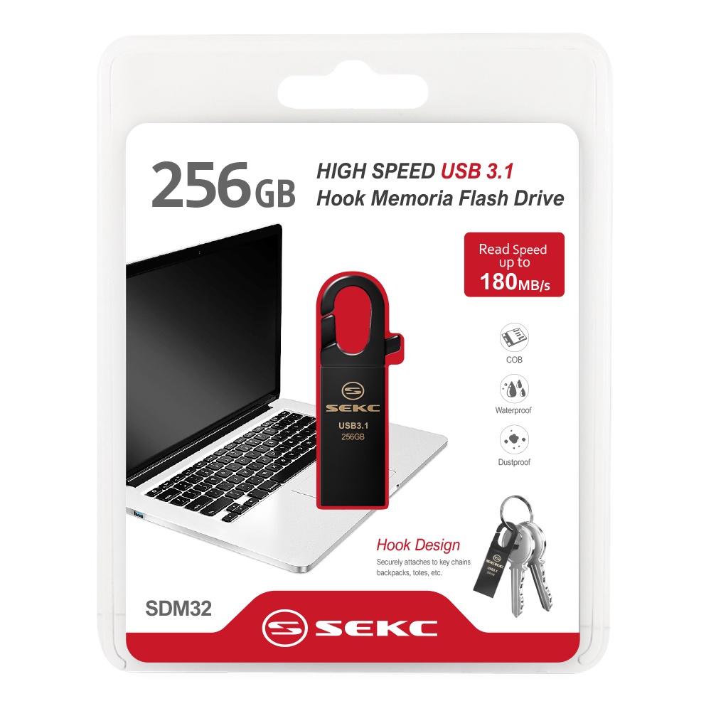 【SEKC】SDM32 USB3.1 256GB高速金屬扣環隨身碟