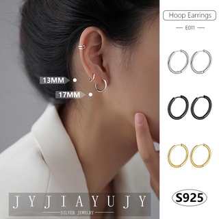 JYJIAYUJY 通體S925純銀耳環 耳扣款 光面 2個顏色 多尺寸 INS 百搭 質感 禮物 防過敏 實拍 現貨