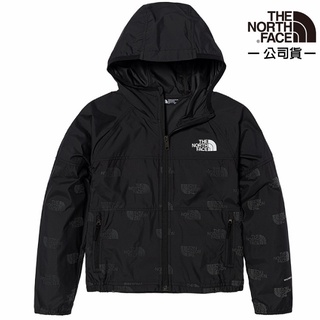 【The North Face】童 WINDWALL 防風防潑耐磨連帽休閒外套.風衣.夾克.大衣/7WPW-97M 黑