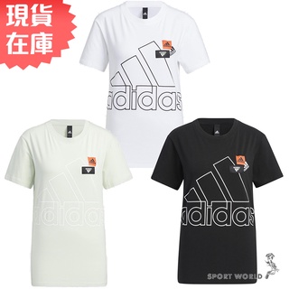 Adidas 女裝 短袖上衣 棉 黑/白/綠【運動世界】HM5286/HM5287/HM5288