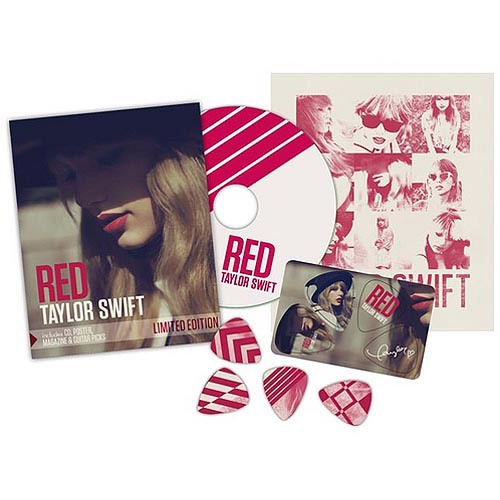 ★稀有絕版★ Taylor Swift 泰勒絲 RED 雜誌限定盤專輯組 CD+雜誌+海報+明信片+香水卡+吉他彈片組