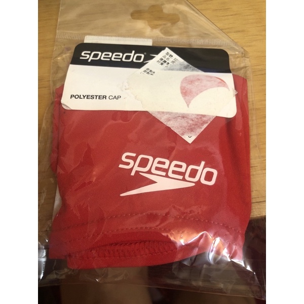 全新Speedo成人尼龍泳帽紅