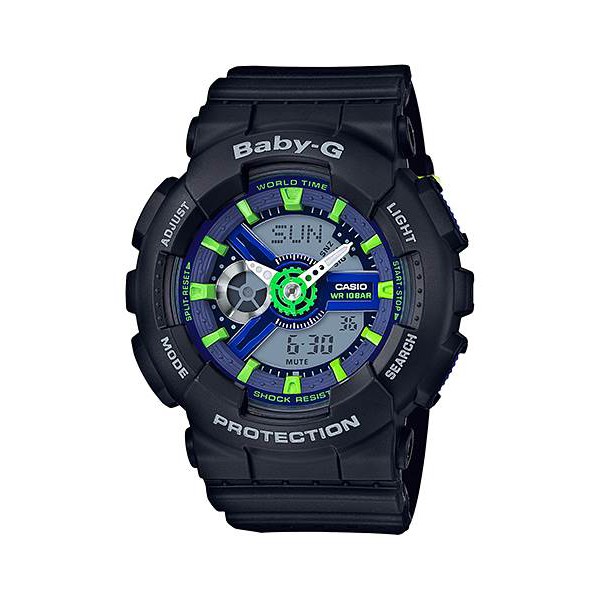 【WANgT】CASIO卡西歐 BABY-G酷勁黑電子手錶(BA-110PP-1A)