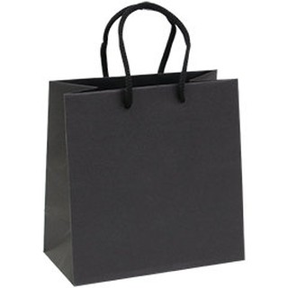 ☆╮Jessice 雜貨小鋪╭☆手提紙袋 2杯袋 黑卡無印 棉繩 大6K-L寬18.8高18.8側9.8cm25入