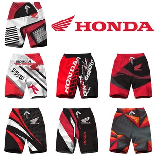 HONDA 新款本田 3D 打印男士運動裝板短褲 HRC 摩托車賽車時尚慢跑沙灘短褲男兒童長褲