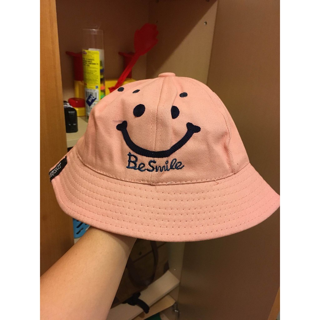 女童 粉色 微笑 遮陽 漁夫帽 圓頂帽 有使用痕跡 高標勿近