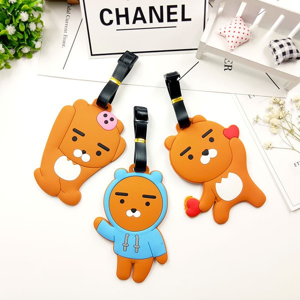 韓國流行卡通人物kakao Friends Ryan 獅子行李牌掛飾出國必備旅行吊牌掛牌 蝦皮購物