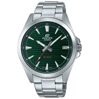 CASIO卡西歐 EDIFICE EFV-140D-3AV 簡約運動風格日期顯示腕錶 / 綠面 43.9mm