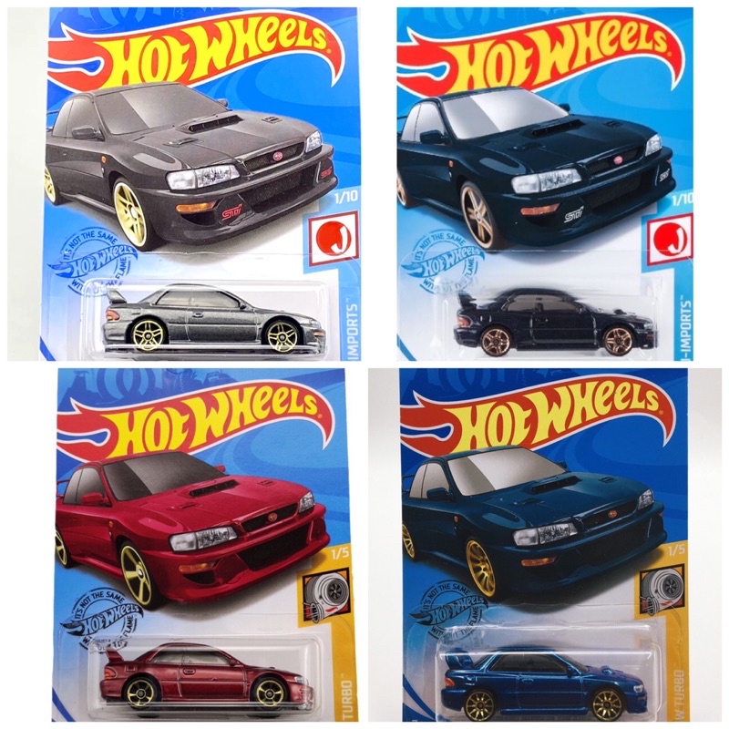 四台一組 硬皮鯊 速霸陸 SUBARU IMPREZA 22B STI-VERSION 風火輪 HOT WHEELS