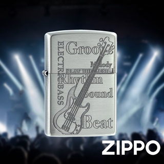 ZIPPO 演奏音樂-貝司(髮絲銀)防風打火機 日本設計 官方正版 現貨 限量 禮物 送禮 終身保固 ZA-5-78B