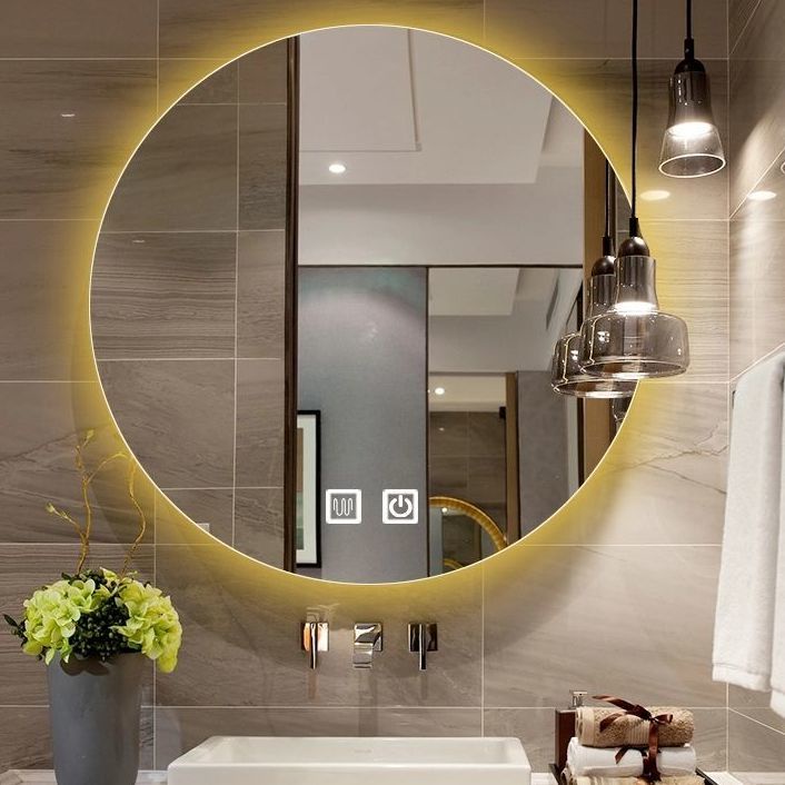 【智能鏡】人體感應鏡智能鏡子掛式壁掛式化妝鏡帶燈LED洗手間衛生間鏡觸摸屏浴室圓鏡