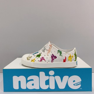 Native JEFFERSON中童 白色 彩紙鶴 防水 洞洞 休閒鞋131001018712/151001018712