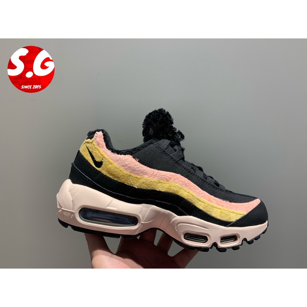 S.G NIKE AIR MAX 95 PRM DB9577-001 黑 撞色 麂皮 絨毛 出搭 復古 休閒 女鞋