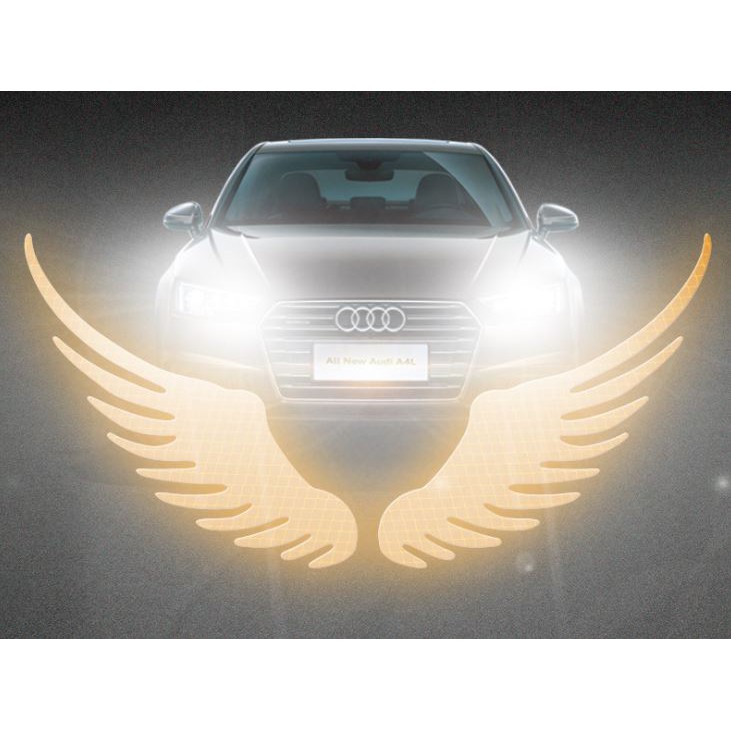沛恩精品 天使翅膀反光貼紙 汽車改裝車身貼 晶彩格反光膜 夜晚警示 貼紙 Bmw Benz Lexus 適用