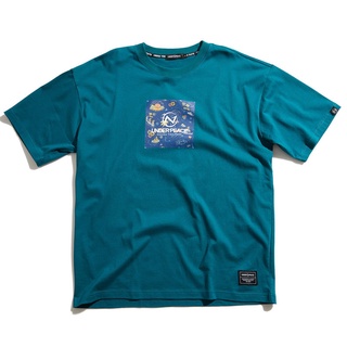 UNDER PEACE 22SS SQUARE.HAWAII / OVERSIZE TEE 夏威夷圖騰 落肩短T 孔雀藍