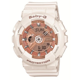 【CASIO】BABY-G街頭率性風格腕錶-白x玫瑰金(BA-110X-7A1)正版宏崑公司貨