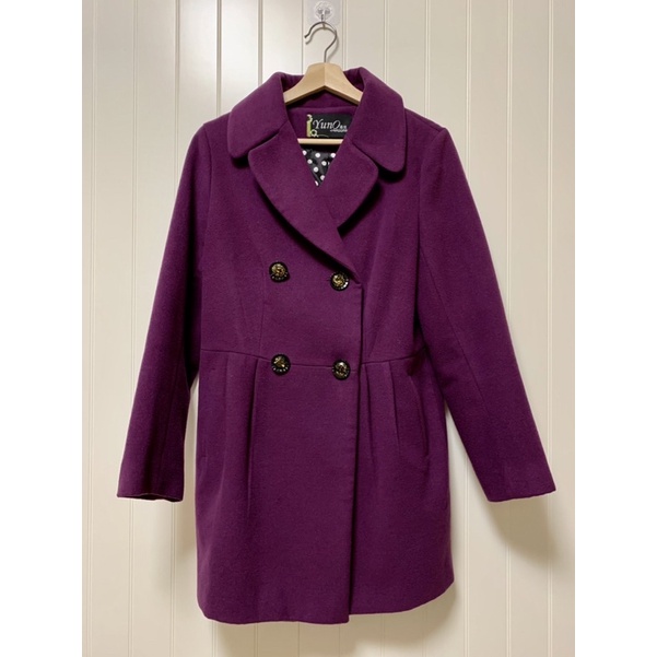 《A.W潮流選物®-二手商品》羊絨 羊毛 女款大衣 紫羅蘭色 浪漫紫色