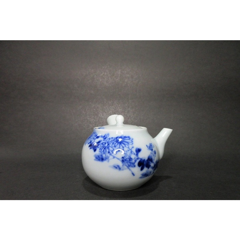 日本昭和時期 茶道具 青花小茶壺 收藏品老件,品項良好 容量約130cc網孔出水 茶道 茶席 泡茶 烏龍 普洱 紅茶