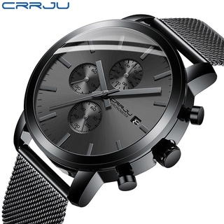 Crrju 男士手錶石英不銹鋼防水軍用商務 2287 X 無盒