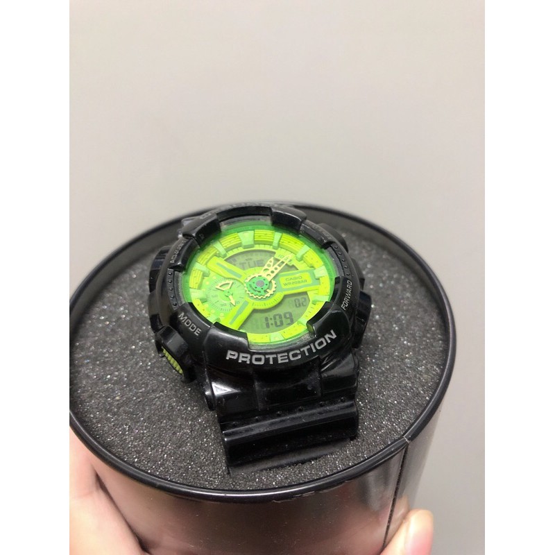 CASIO G-SHOCK GA110 黑綠色運動手錶 浩克配色
