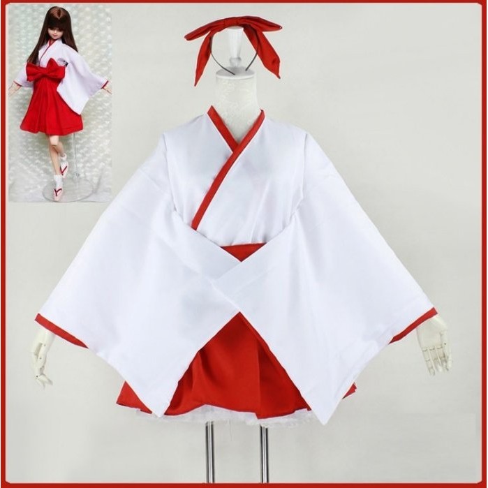 多尺碼 日本 和服 高腰 短裙 紅裙 蘿莉 和服 cosplay 古裝 桔梗 巫女 動漫 角色扮演 浴衣 莎樹