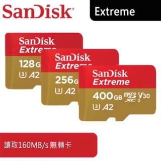 [台灣公司貨］SanDisk Extreme 32/64/128/256 GB A2 MicroSD UHS-3記憶卡