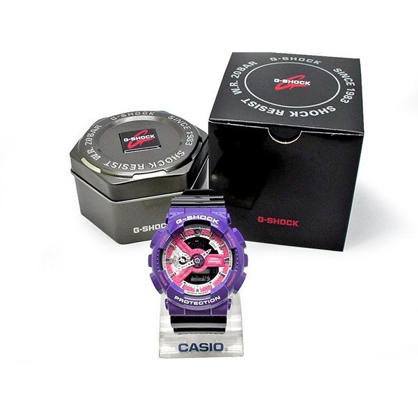 超人氣 日本限定款 CASIO G-SHOCK GA-110NC-6ADR 紫黑 雙色 亮面錶帶