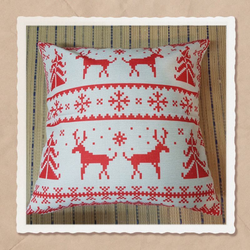 聖誕麋鹿抱枕套45×45公分