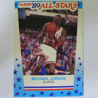 ~Michael Jordan/麥可喬丹~空中飛人/籃球大帝/MJ黑耶穌 1989年FLEER STICKER特殊卡