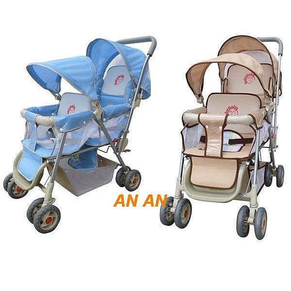 同富~ 豪華嬰兒雙人推車 (雙篷型) 前後座椅 / 前後雙人推車/雙人手推車/嬰兒車 ~台灣製