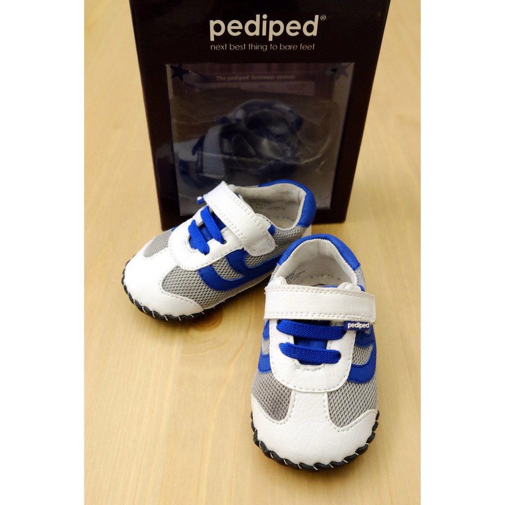 全新美國pediped童鞋學步鞋真皮透氣藍白色12-18M（美國小兒醫師推薦