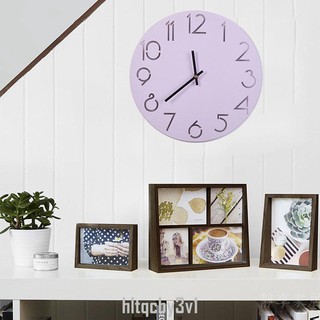 創意掛鐘客廳簡約現代時鐘家用圓形個性臥室靜音實木鐘錶✄9