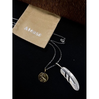 𝙇𝙀𝙎𝙎𝙏𝘼𝙄𝙒𝘼𝙉 ▼ ATEASE - AN-FZ-33A FEATHER COIN NECKLACE 項鍊