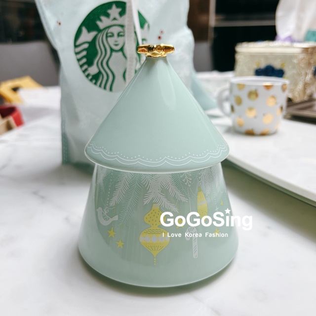 韓國 Starbucks 星巴克 聖誕樹造型擺設收納 陶瓷杯 水杯 咖啡杯 茶具 全新