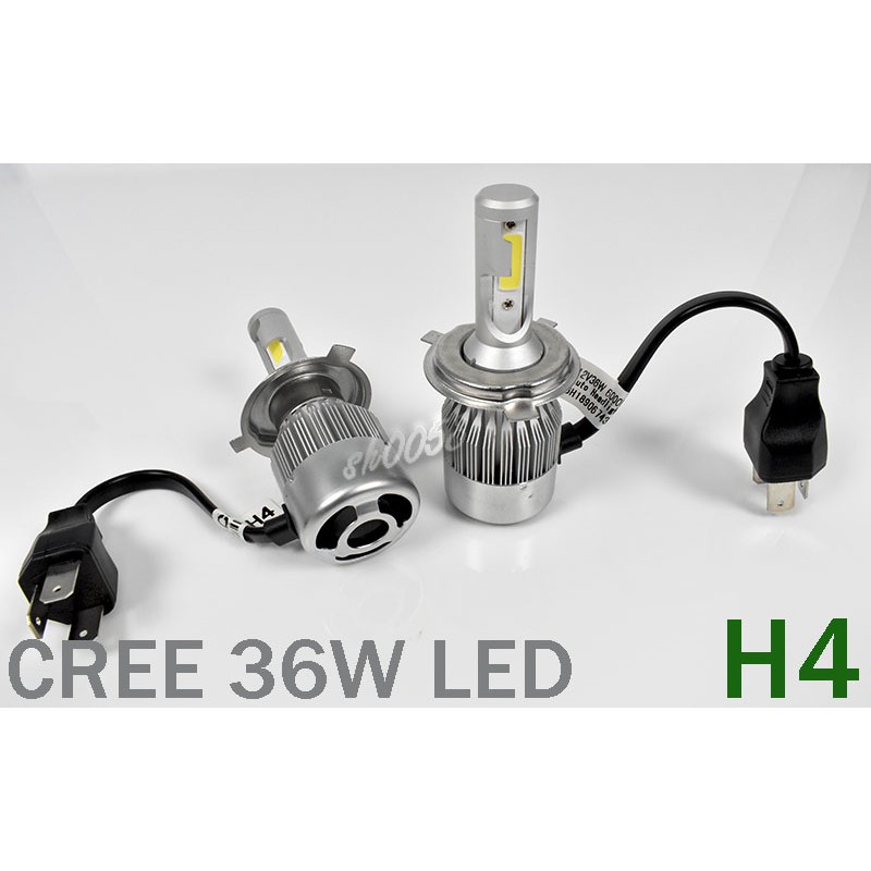 CREE LED 12V 36W H4 6000K 高亮進口大燈 霧燈 7200LM 汽車機車防水 2顆/組