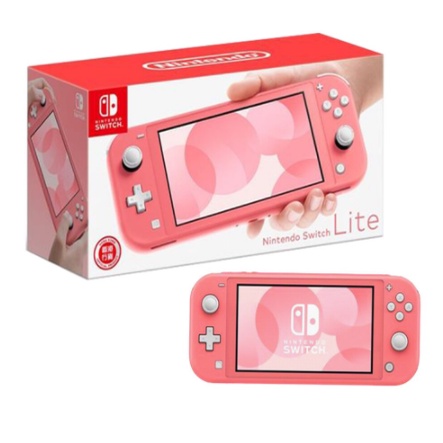 Nintendo 任天堂 Switch Lite 主機 珊瑚粉色 台灣公司貨 有貼9H鋼化玻璃貼(二手 九成五新)