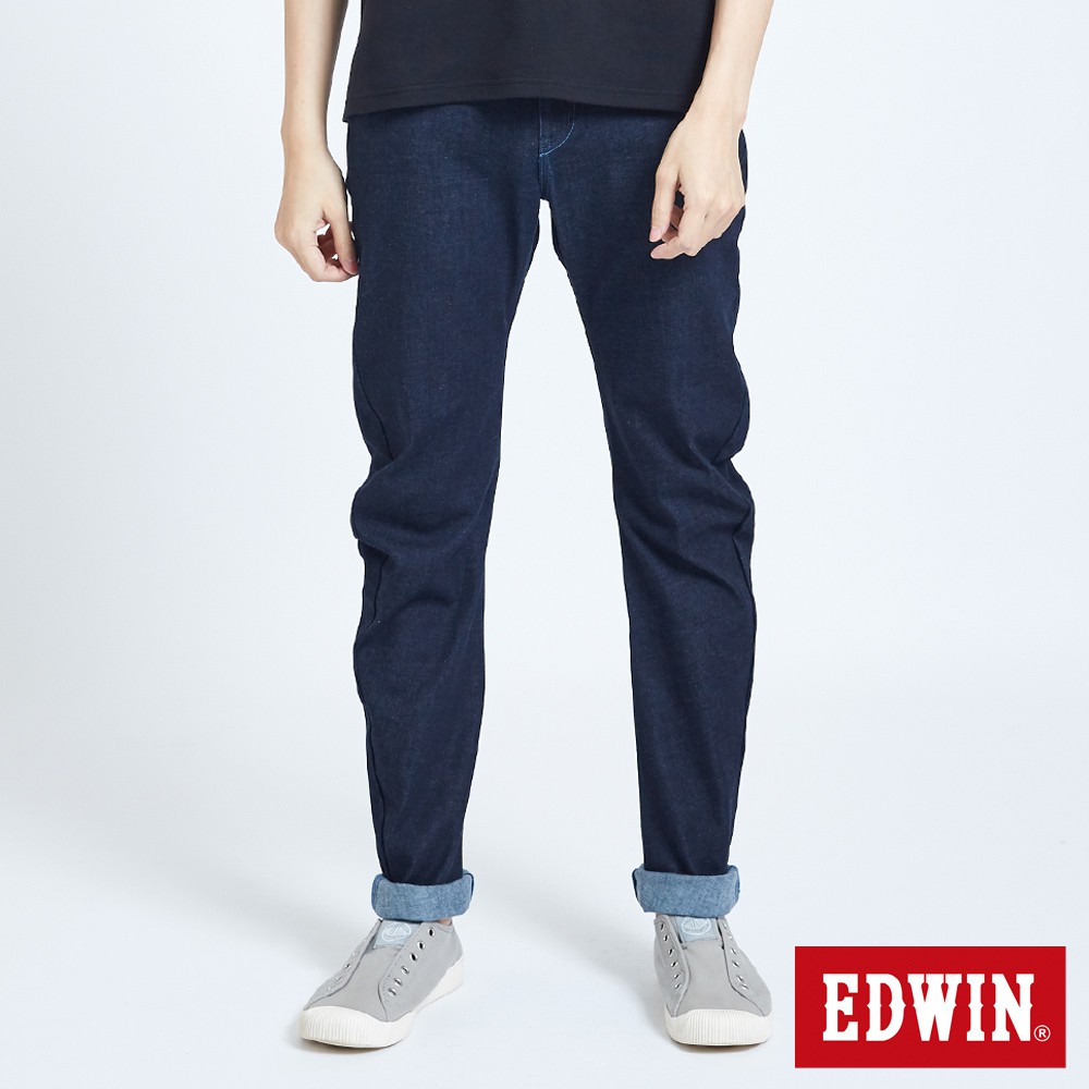 EDWIN 雙彈3D直筒牛仔褲(原藍色)-男款